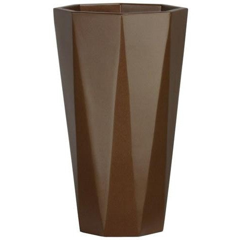 tall plant pot plastic Diamond Tall Planter - Metallics