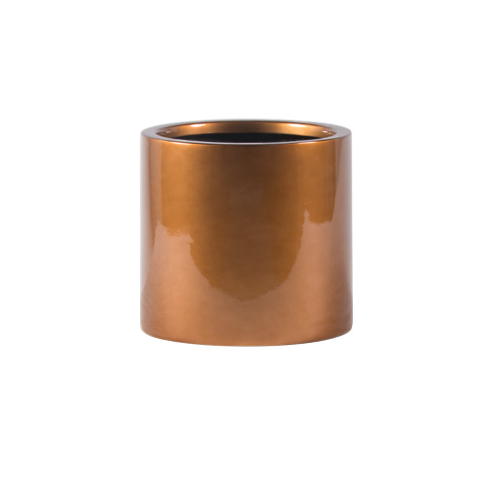Earth Cylinder Floor Planters- Burnished Bronze - Botanicus