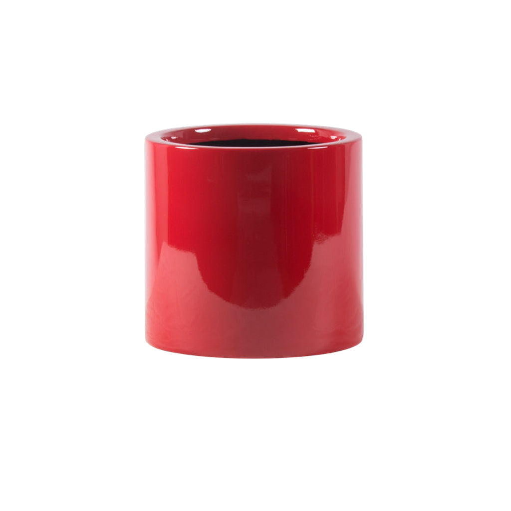 Earth Cylinder Floor Planters - Gloss Scarlet - Botanicus