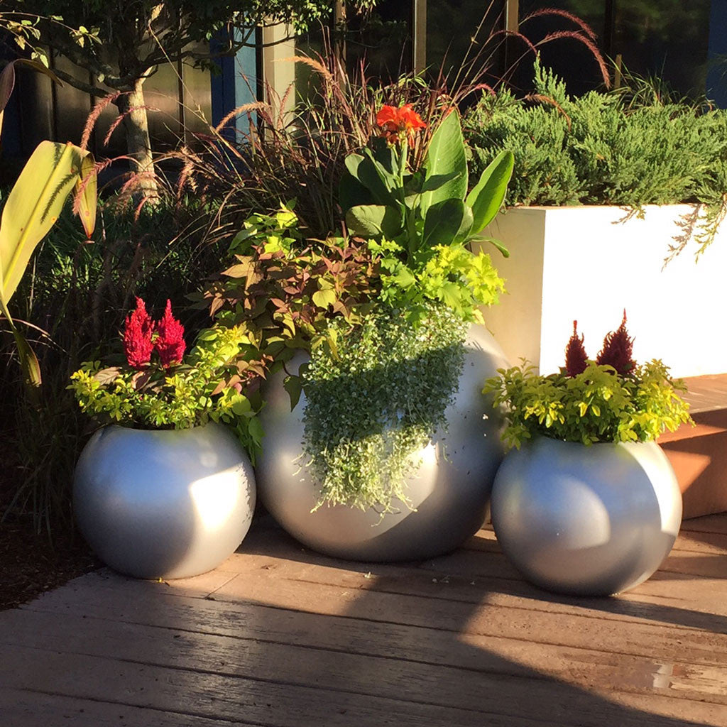 earth pots for plants Earth Sphere Planters- Burnished
