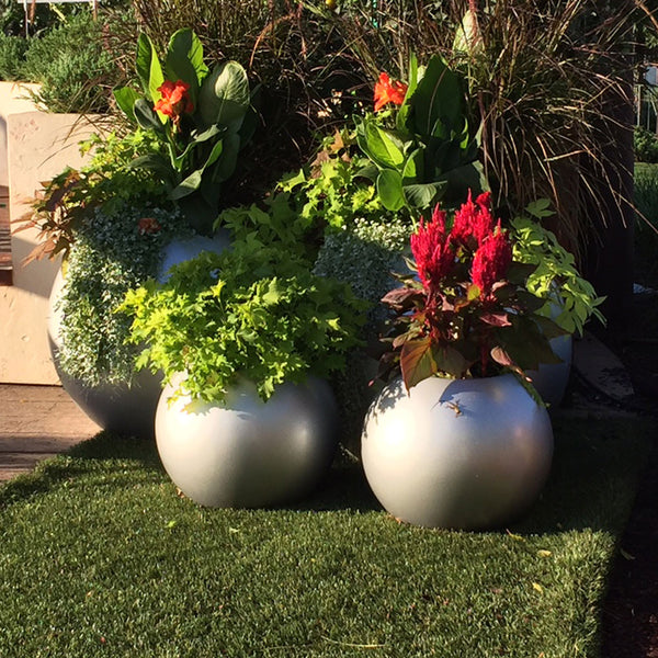 Earth Sphere Planters- Burnished - Botanicus Green