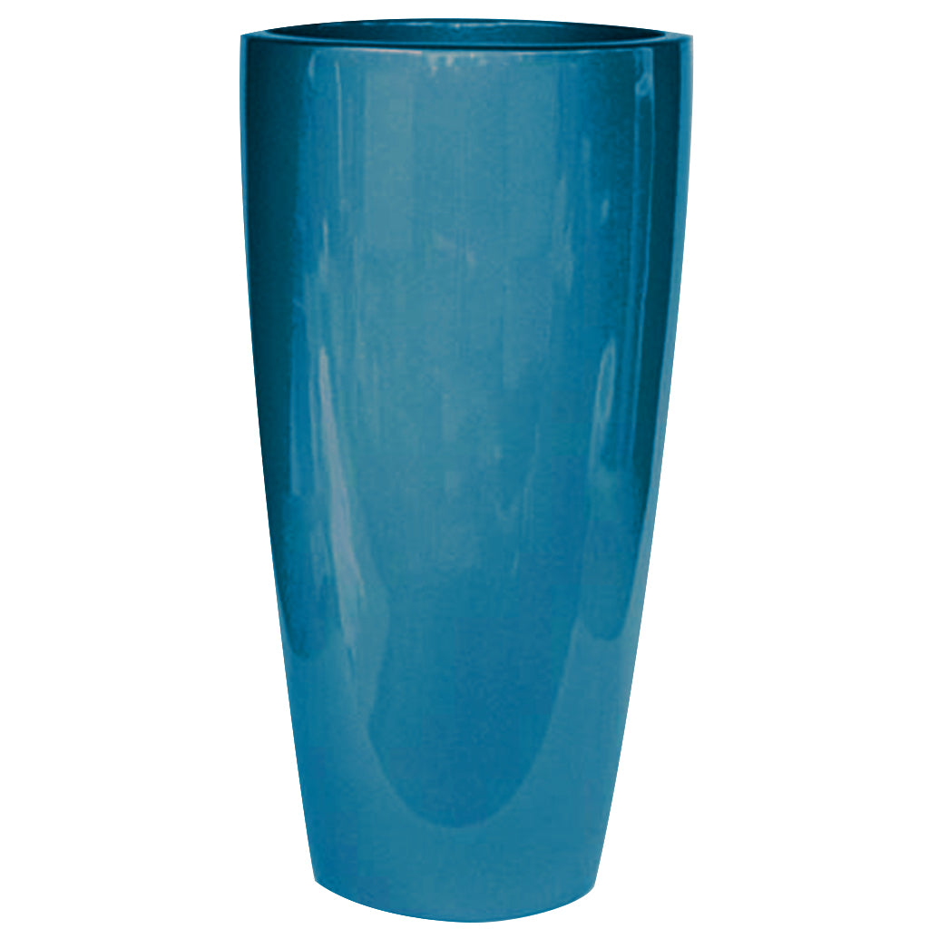 European Tall Curve Planter Metallic 82 Aquamarine