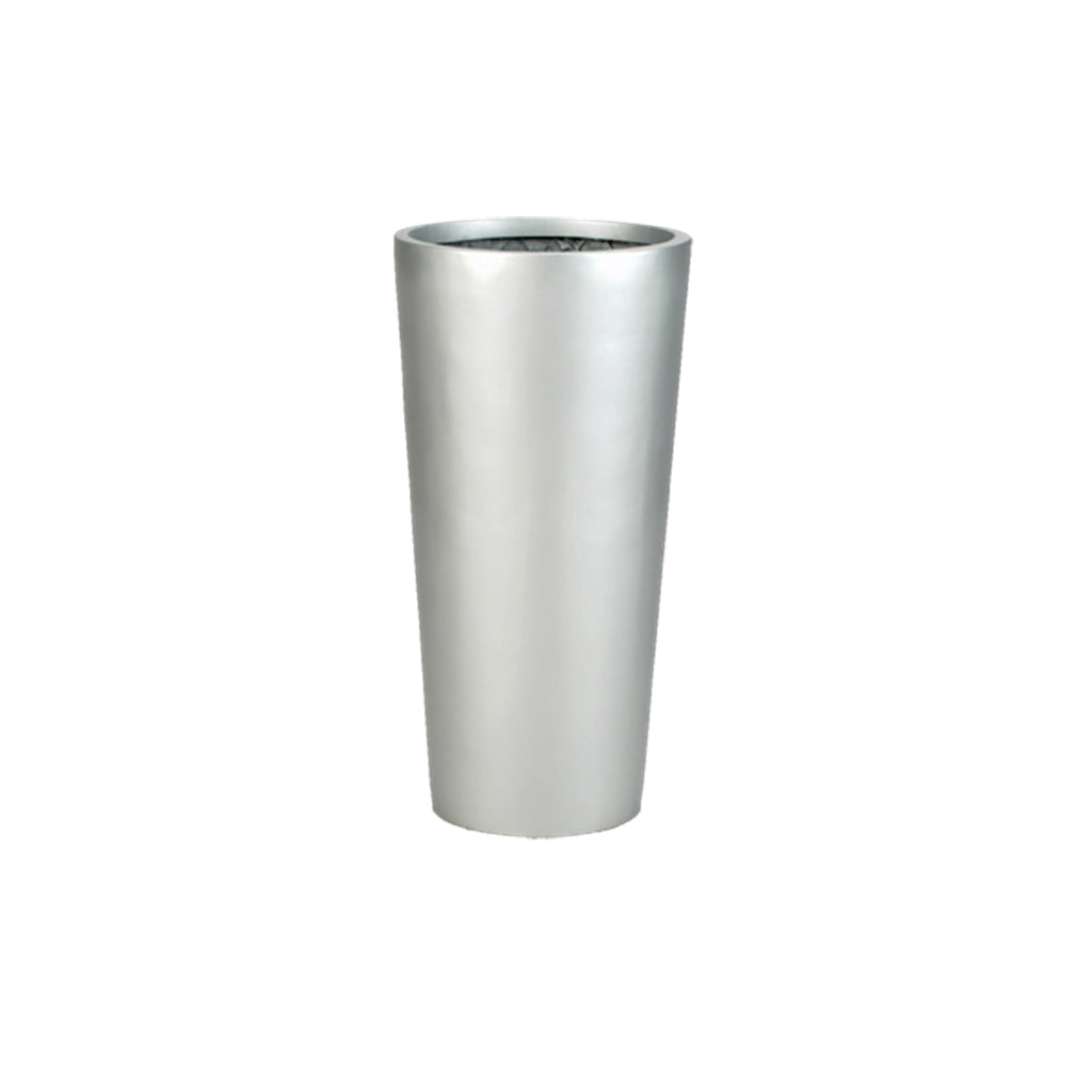 European Tall Cylinders Planter - Metallic