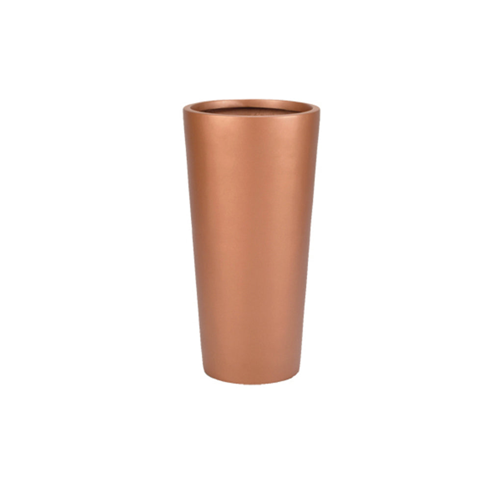 European Tall Cylinders Planter - Metallic