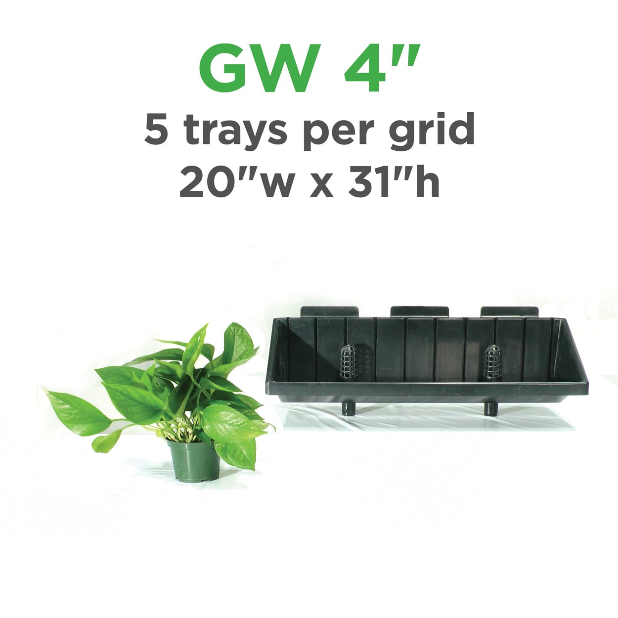 4.5 inch pots for plants GW 4"- Green Wall Vertical Planter Kit for 4" Grow Pots