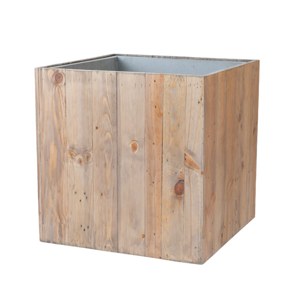 Salvage Wood Cube Planter