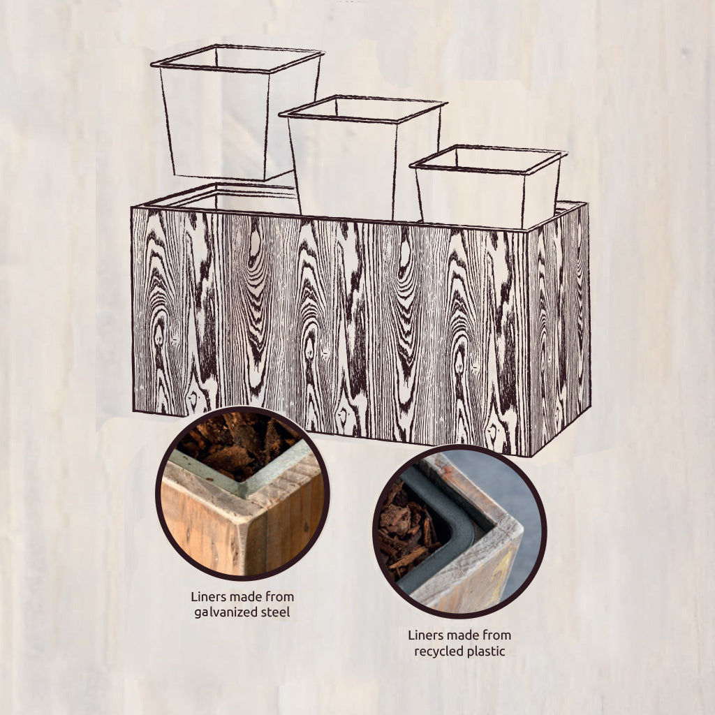 Salvage Wood Cube Planter